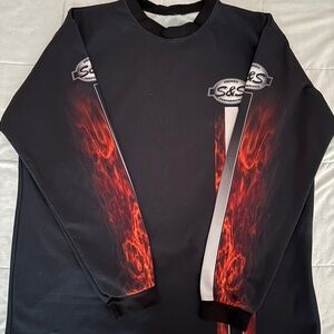 S&S Black and Red Flame Long Sleeve Shirt